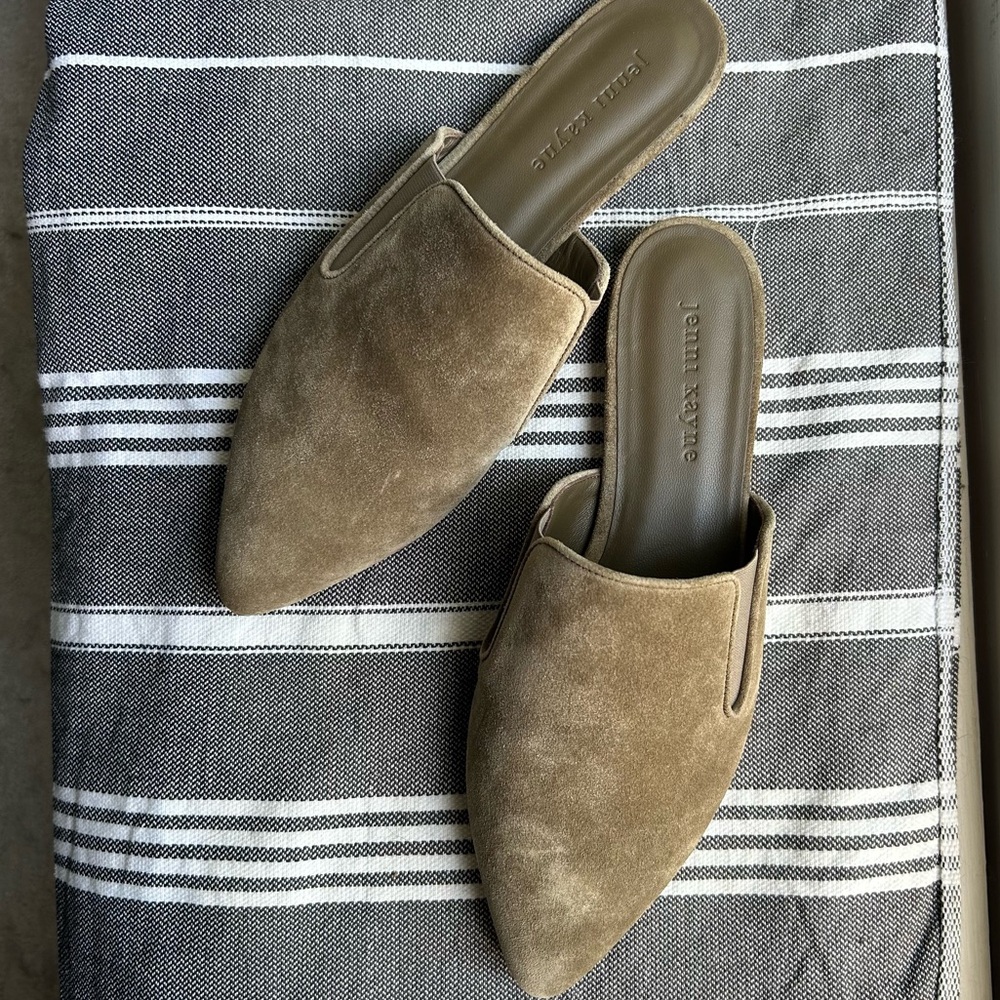 Jenni Kayne Laurel Suede Mule in Olive Green